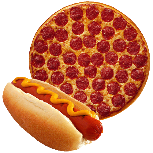 Pizza and Hot Dogs